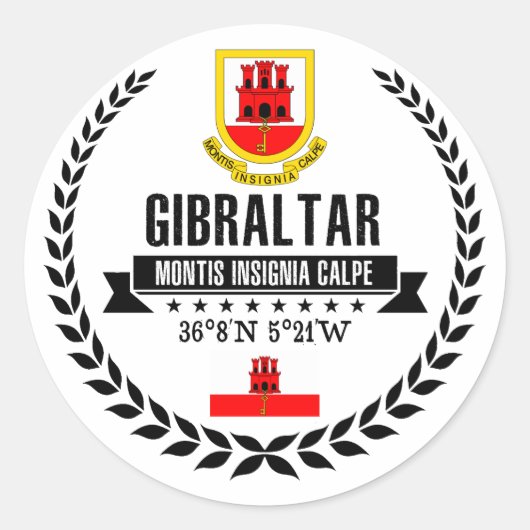 Sticker Rond Gibraltar (Devant)