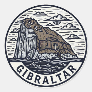 Sticker Rond Gibraltar Travel