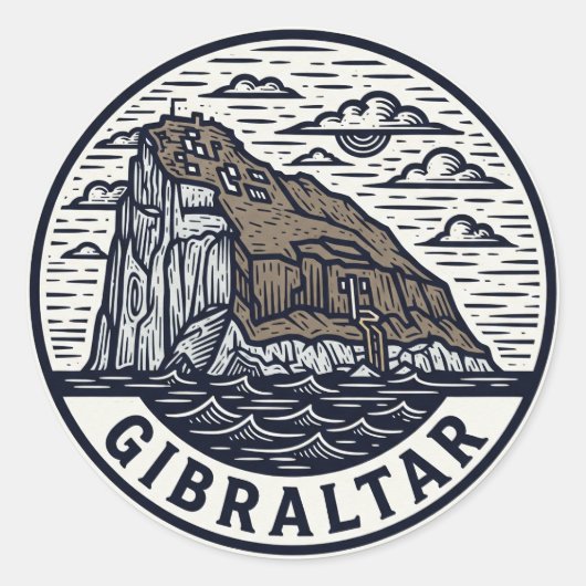 Sticker Rond Gibraltar Travel (Devant)