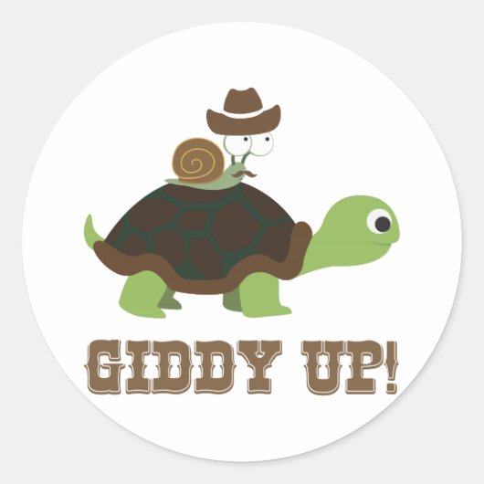 Sticker Rond Giddy Up ! (Devant)