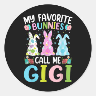 Sticker Rond Gigi Bunny Mes lapins Favoris Appelez-Moi Gigi Pâq