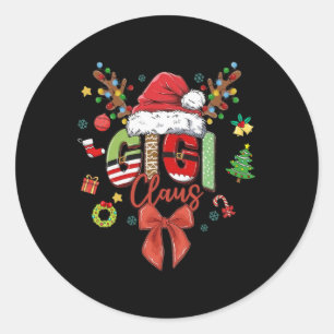 Sticker Rond Gigi Claus Coquette Noël Famille correspondant Noë