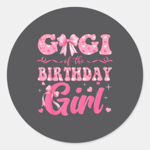 Sticker Rond Gigi de la famille de la fille d'anniversaire Nk C