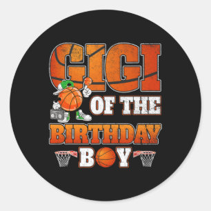Sticker Rond Gigi De La Famille Des Joueurs De Basket-Ball Anni