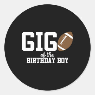 Sticker Rond Gigi De L'Anniversaire Garçon Football Adulte Prem