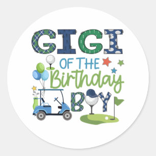 Sticker Rond Gigi De L'Anniversaire Garçon Trou Dans Un Sport D