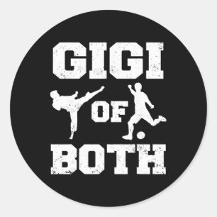 Sticker Rond Gigi de Taekwondo et de football drôle d'arts mart