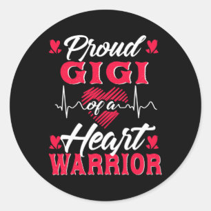 Sticker Rond Gigi D'Un Guerrier Du Coeur Sensibilisation À L'Éc
