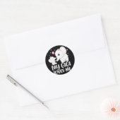 Sticker Rond Gigi M'Aime Jolie Aiguille Éléphante Pour Les Enfa (Enveloppe)