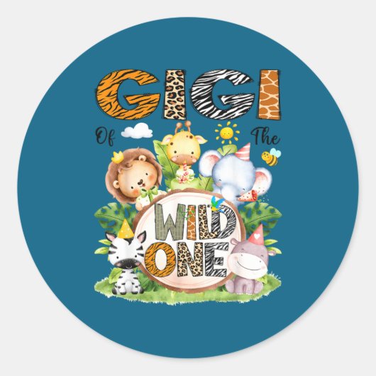 Sticker Rond Gigi Wild 1st Birthday Safari (Devant)