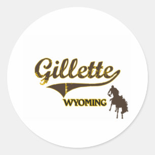 Sticker Rond Gillette Wyoming City Classic