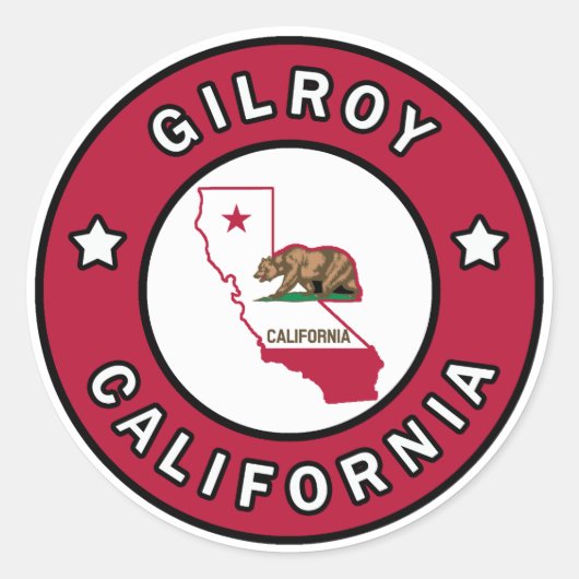 Sticker Rond Gilroy Californie (Devant)