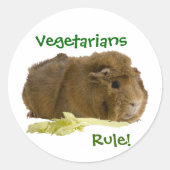 Sticker Rond Gingembre Guinée Cochon Manger Un Céleri Stalk Pho (Devant)