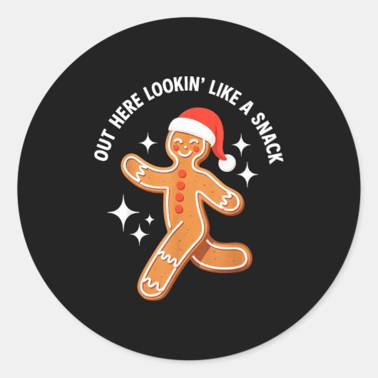 Sticker Rond Gingerbread Christmas Xmas Couple Hot Girlfriend - (Devant)