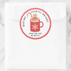 Sticker Rond Gingerbread Cookie   Baking Spiritueux
