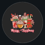 Sticker Rond Gingerbread Cookie Christmas Coffee Cups Latte Dri<br><div class="desc">Pain d'épice biscuit Noël Coupes de café Latte Boire tenue</div>