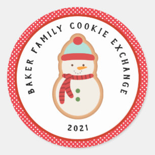 Sticker Rond Gingerbread Cookie   Christmas Cookie Exchange