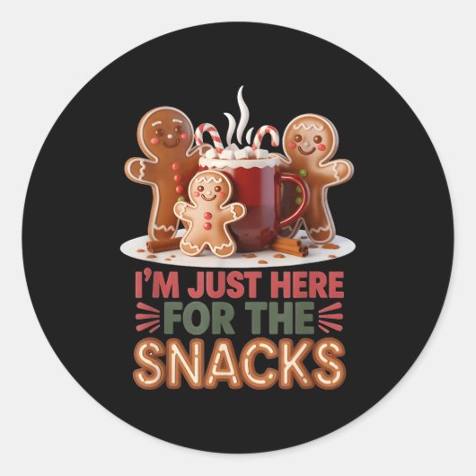 Sticker Rond Gingerbread Holiday Snacks Funny Christmas  (Devant)