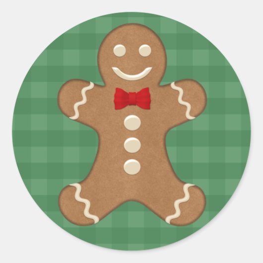 Sticker Rond Gingerbread Homme Cookie Holiday (Devant)