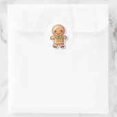 Sticker Rond Gingerbread Hommes de voeux (Sac)
