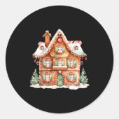 Sticker Rond Gingerbread House Long Sleeve  (Devant)