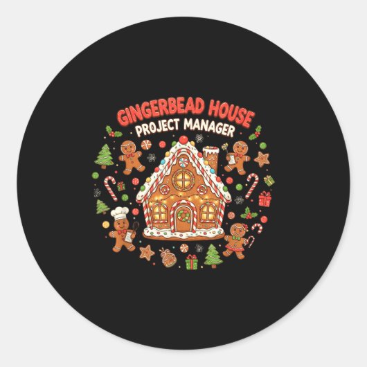 Sticker Rond Gingerbread House Project Manager Cookie Baking Fu (Devant)