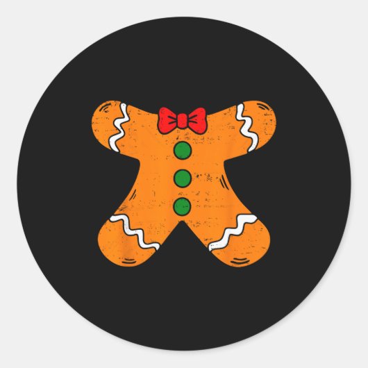 Sticker Rond Gingerbread Man Body Costume For Halloween Or Chri (Devant)