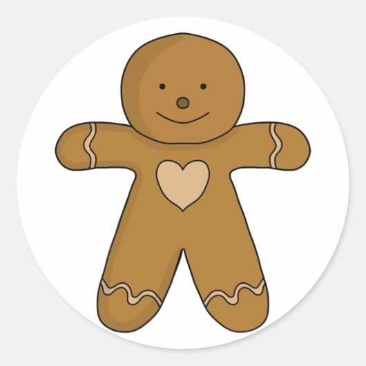 Sticker Rond GingerBread Man Christmas Cookie (Devant)