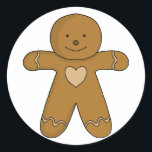 Sticker Rond GingerBread Man Christmas Cookie<br><div class="desc">Ce moment spécial est venu où les familles se réunissent pour célébrer Noël. Les biscuits de pain d'épice de ta grand-mère sont absents ? Alors c'est un excellent produit pour vous.</div>