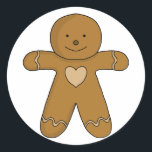 Sticker Rond GingerBread Man Christmas Cookie<br><div class="desc">Ce moment spécial est venu où les familles se réunissent pour célébrer Noël. Les biscuits de pain d'épice de ta grand-mère sont absents ? Alors c'est un excellent produit pour vous.</div>