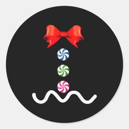 Sticker Rond Gingerbread Man Christmas Costume Cookie Baking  (Devant)