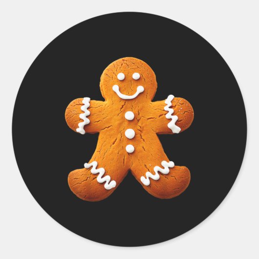 Sticker Rond Gingerbread Man Costume Funny Halloween Christmas (Devant)