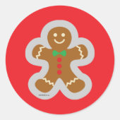 Sticker Rond Gingerbread Man Making The Angel In The Snow  (Devant)