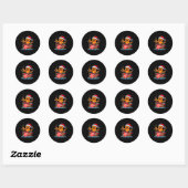 Sticker Rond Gingerbread Man Playing Drums (Feuille)