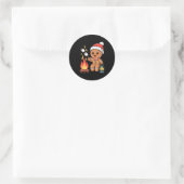 Sticker Rond Gingerbread Marshmallow Roaster Camng Christmas  (Sac)