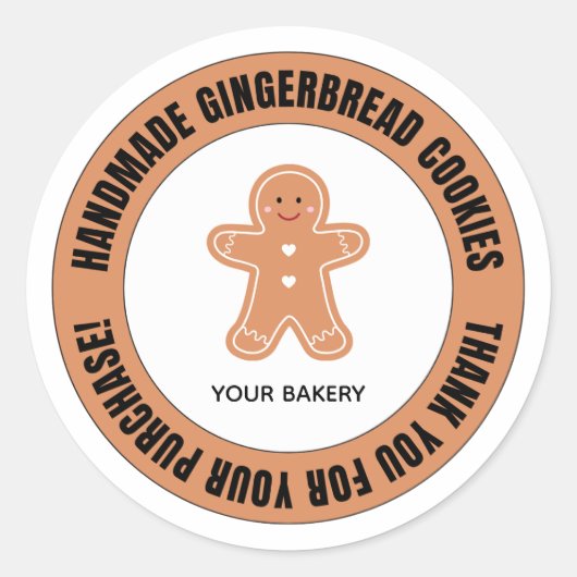 Sticker Rond Gingerbread Thank You for Your Order (Devant)