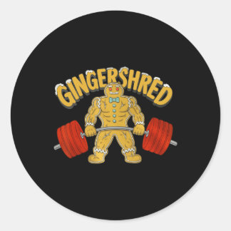 Sticker Rond Gingersher Funny Gingerbread Homme Gym Bodybuildin