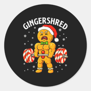 Sticker Rond Gingershred Drôle Bonhomme en pain d'épices Gymnas