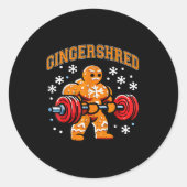 Sticker Rond Gingershred Funny Gingerbread Man Gym Bodybuilding (Devant)