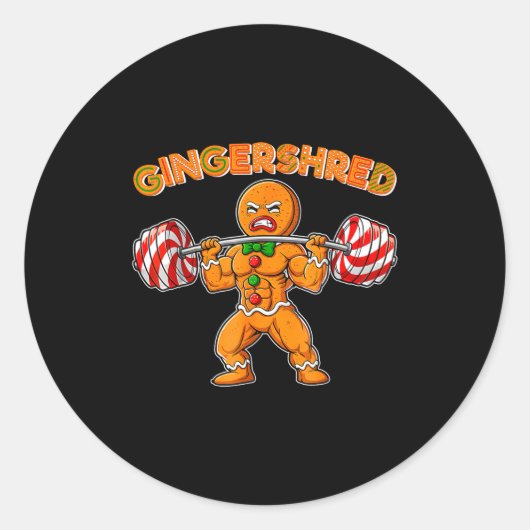 Sticker Rond Gingershred Gingerbread Workout Pjs Christmas Xmas (Devant)