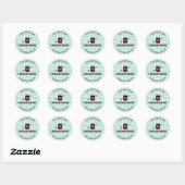 Sticker Rond Gingham Checks Green Pattern Jar Label Business (Feuille)