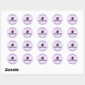 Sticker Rond Gingham Checks Purple Pattern Jar Label Business (Feuille)