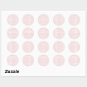 Sticker Rond Gingham Classique de Printemps | Douce Rose (Feuille)