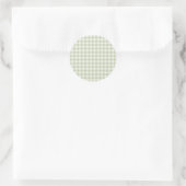 Sticker Rond Gingham Classique Début d'Automne | Olive Douce (Sac)