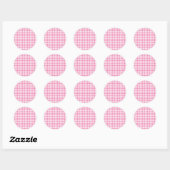 Sticker Rond Gingham Classique Fuchsia (Feuille)