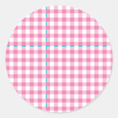 Sticker Rond Gingham Classique Fuchsia (Devant)