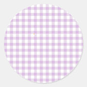 Sticker Rond Gingham Classique Lilas Clair (Devant)