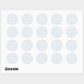 Sticker Rond Gingham Classique Printanier | Bleu Poudre (Feuille)