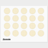 Sticker Rond Gingham Classique Printemps | Beurre Crème (Feuille)