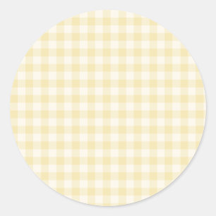 Sticker Rond Gingham Classique Printemps   Beurre Crème